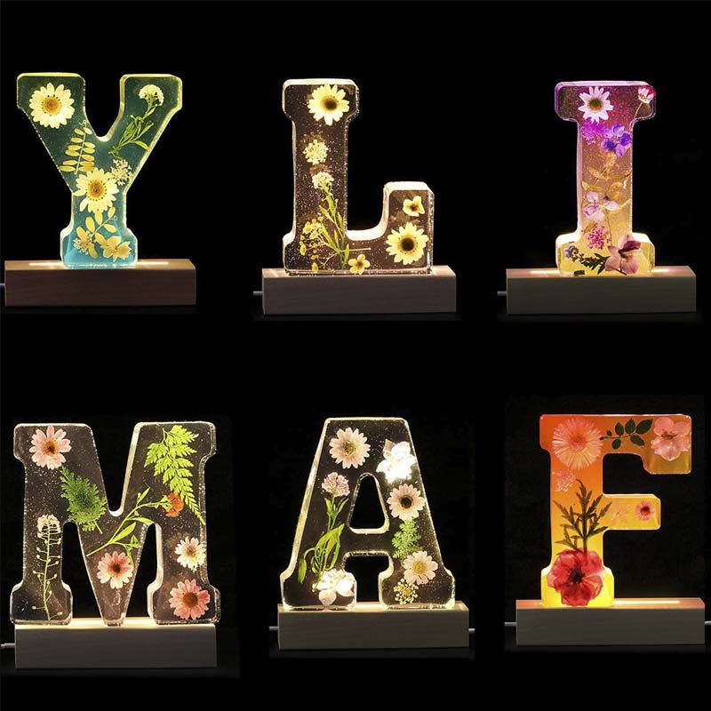 Dried Flower Letters Night Light