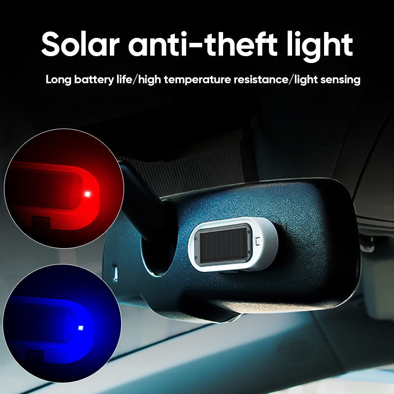 Solar powered car alarm warning light