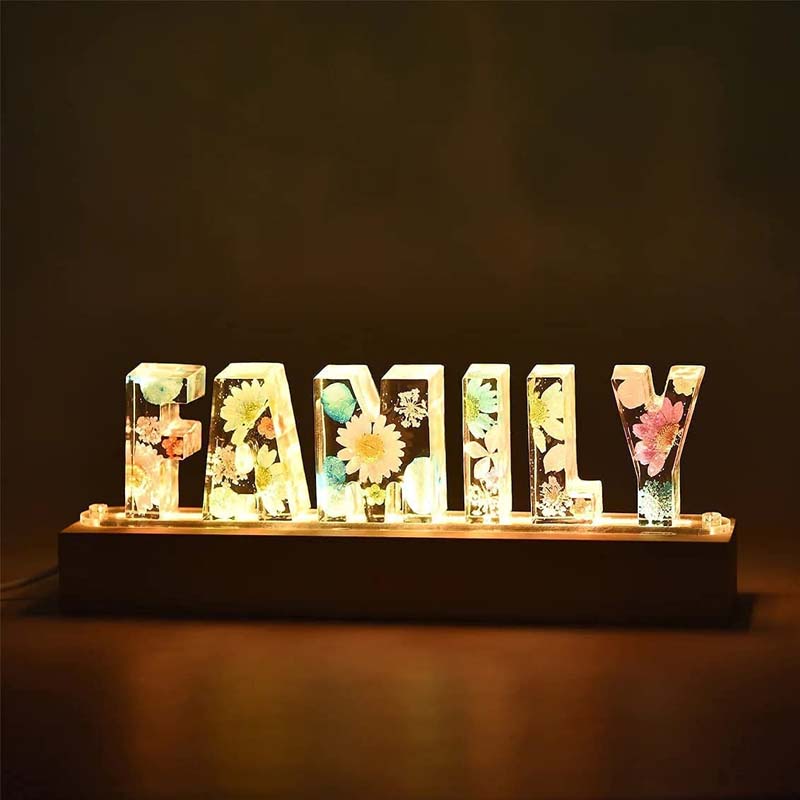 Dried Flower Letters Night Light