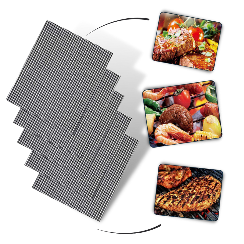 🔥Hot Sale-55% OFF🔥Teflon Non-stick BBQ Grill Mesh Mat for Reusable Cleaning