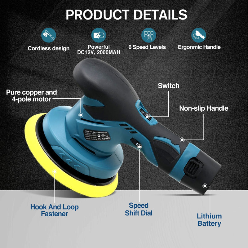 Cordless Polishing Machine Kit for Car Detailing