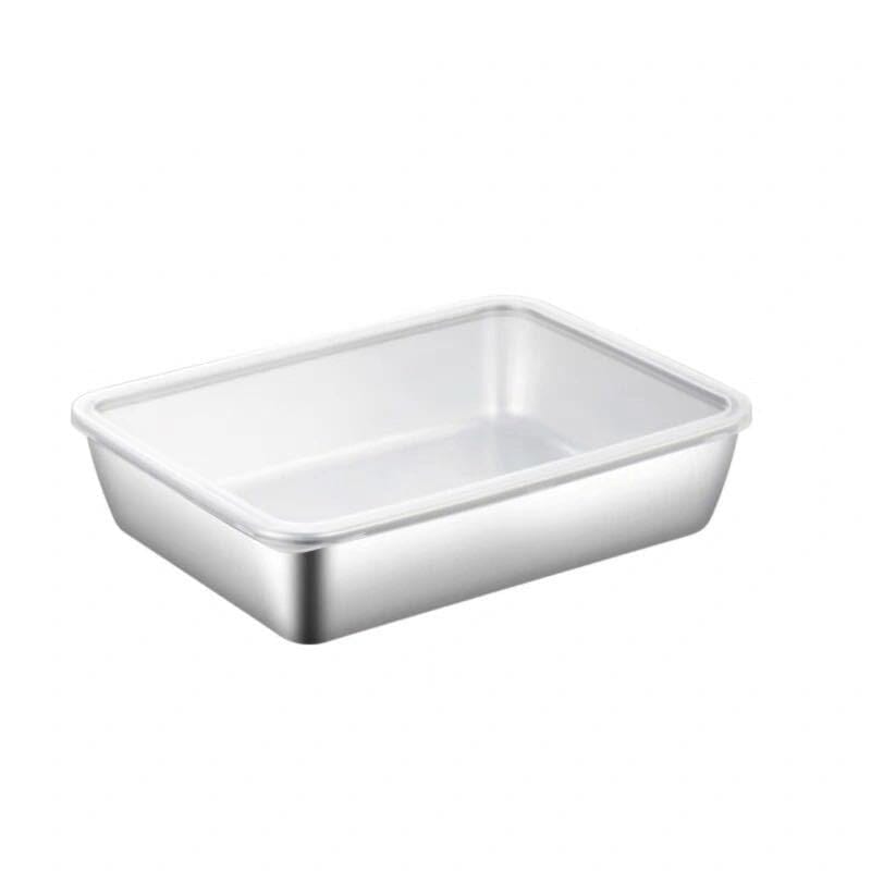 Stainless Steel Square Plate (With Lid)