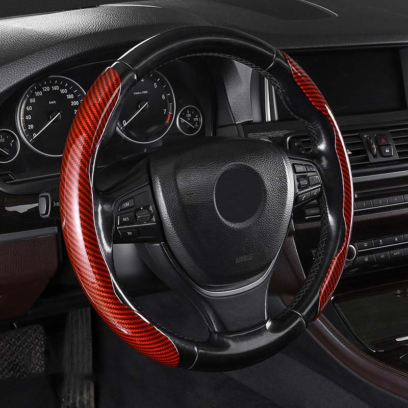 Universal Laser Carbon Fiber Pattern Steering Wheel Cover