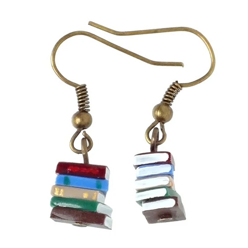 Classic Stack of Books Earrings