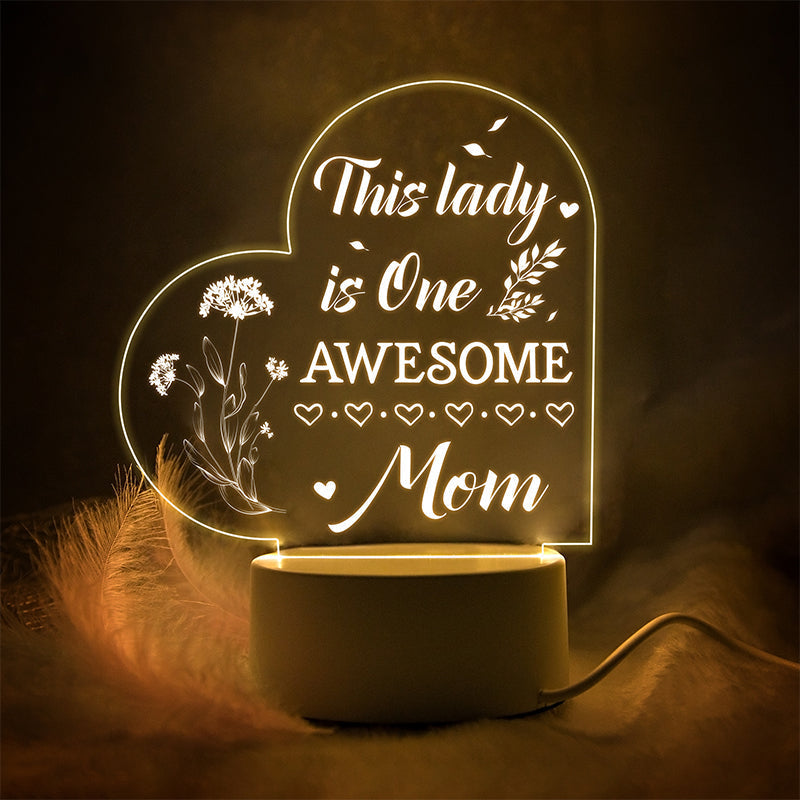 Acrylic Engraved Night Light - Warm Gift