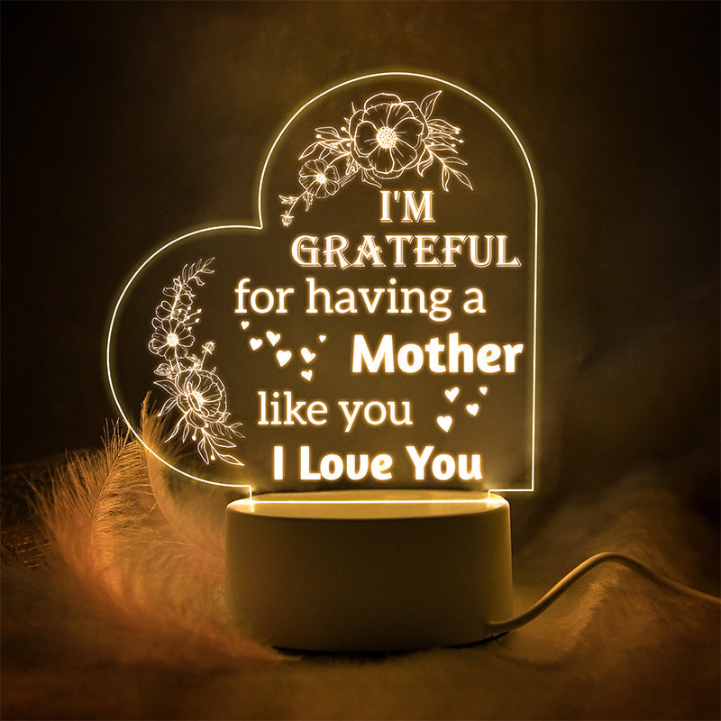 Acrylic Engraved Night Light - Warm Gift