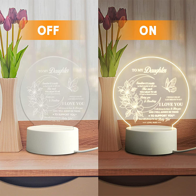 Acrylic Engraved Night Light - Warm Gift