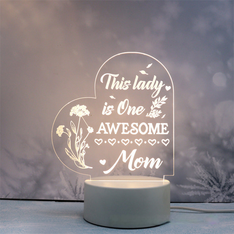 Acrylic Engraved Night Light - Warm Gift