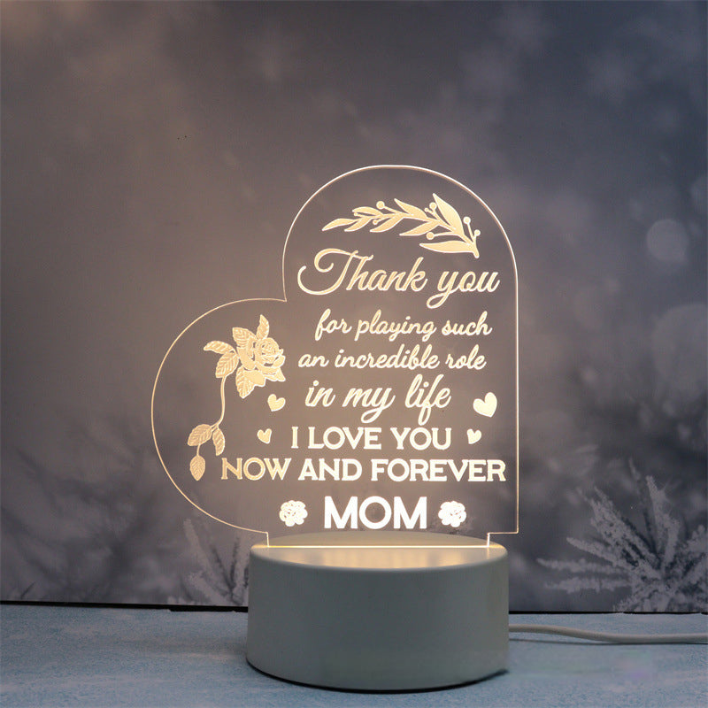 Acrylic Engraved Night Light - Warm Gift