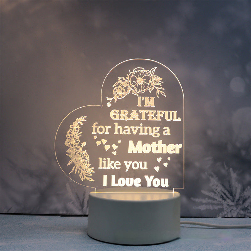 Acrylic Engraved Night Light - Warm Gift