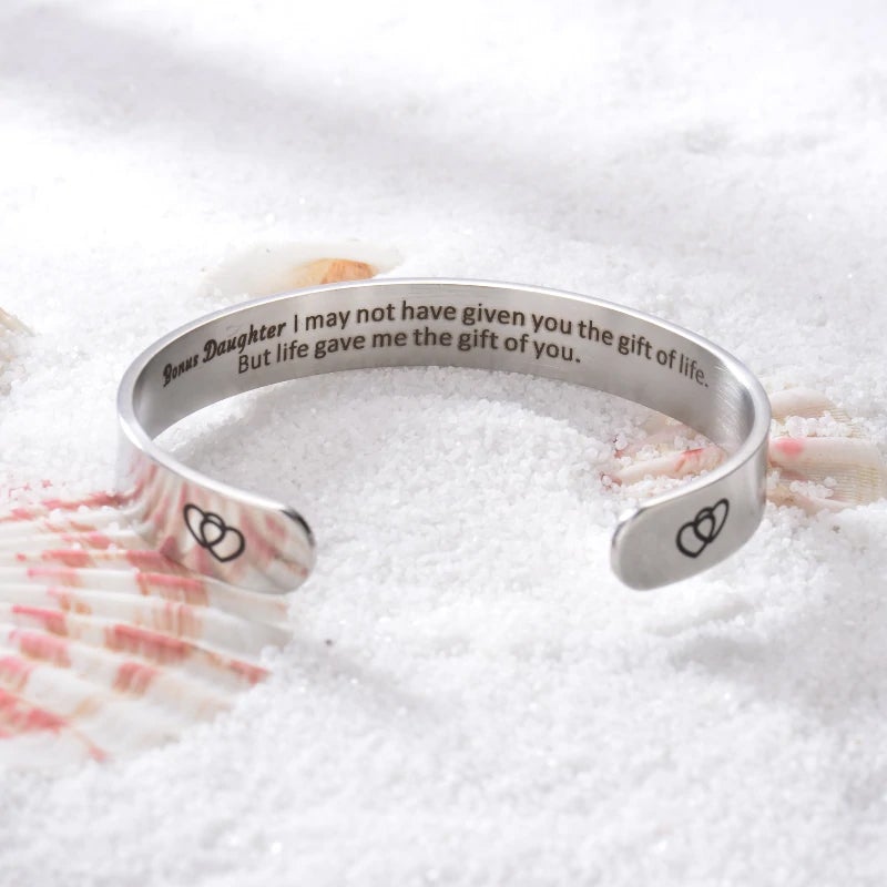 Gift To My Bonus Daughter - I Love You Lettering Bracelet