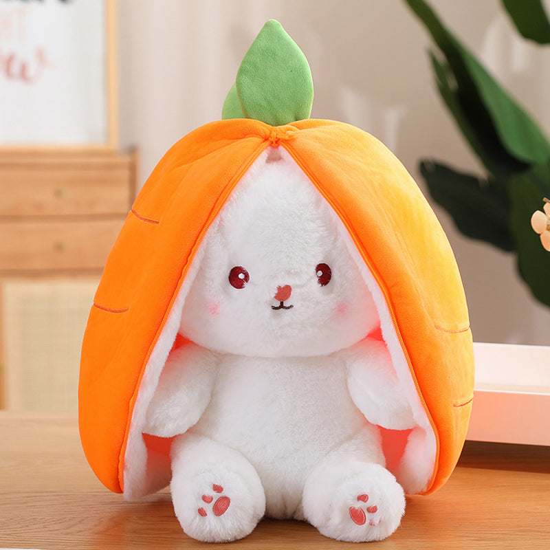 Rabbit Muppet Toys, Funny Reversible Carrot Strawberry Bunny Plush Doll