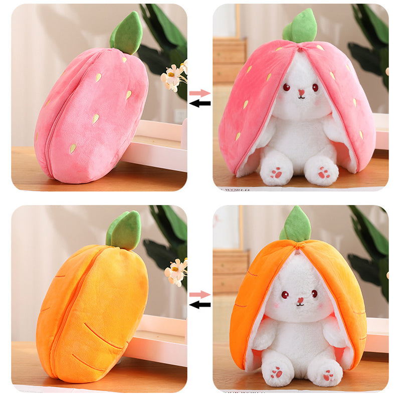 Rabbit Muppet Toys, Funny Reversible Carrot Strawberry Bunny Plush Doll