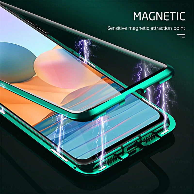 📱2023Hot Sale📱Magnetic Adsorption Metal Tempered Glass Case For Samsung