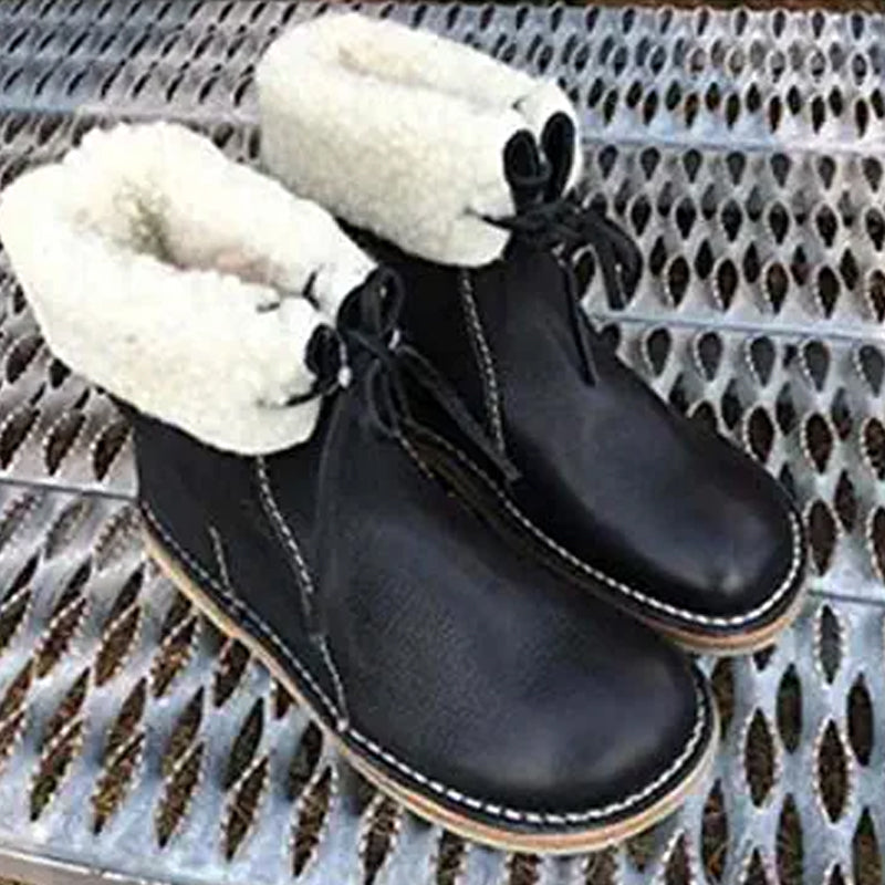 Women's Vintage Buttery Soft Waterproof Snow Wool Lining Boots