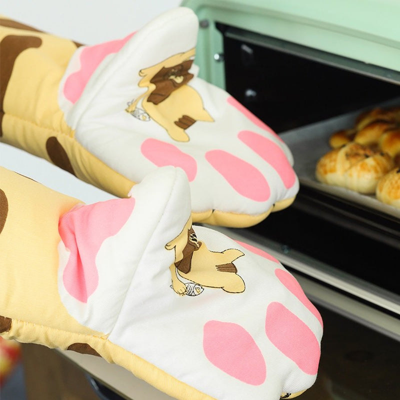 Cute Cat Paw Oven Mitts Gloves