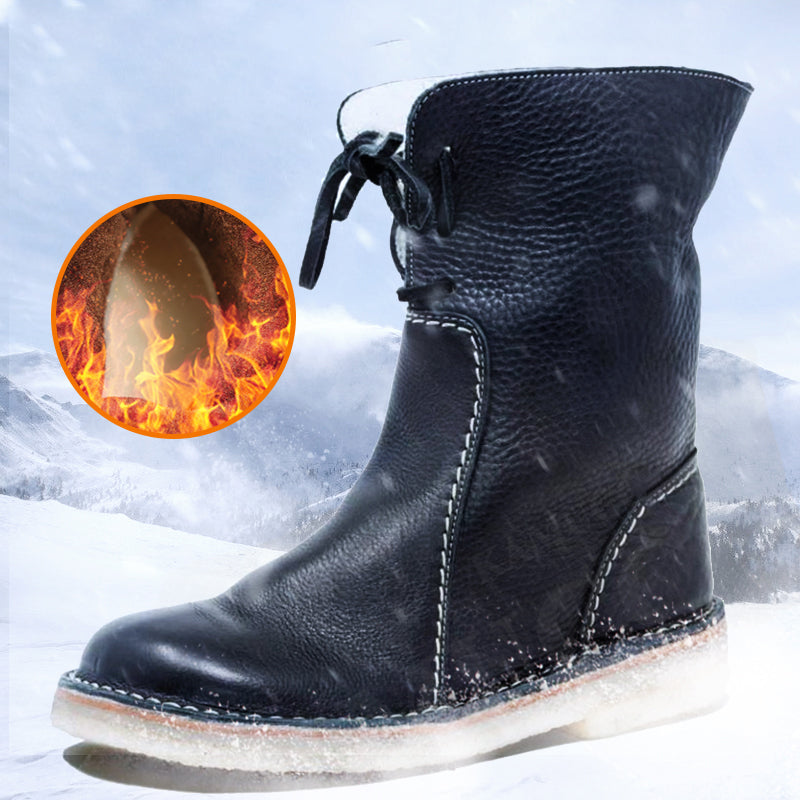 Women's Vintage Buttery Soft Waterproof Snow Wool Lining Boots