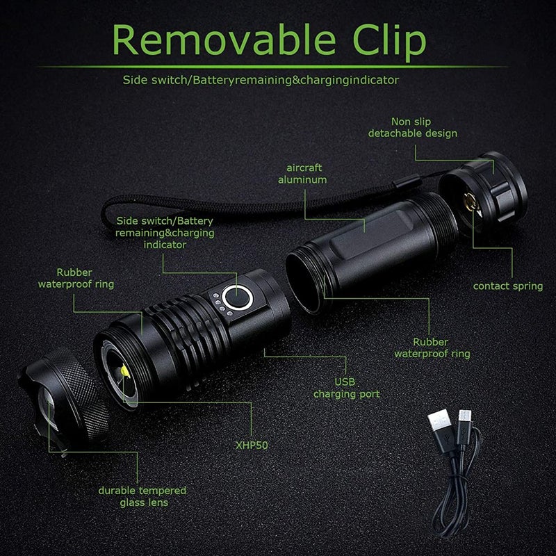 🔦Up to 52% OFF🔦Waterproof Usb Rechargeable Glare Flashlight