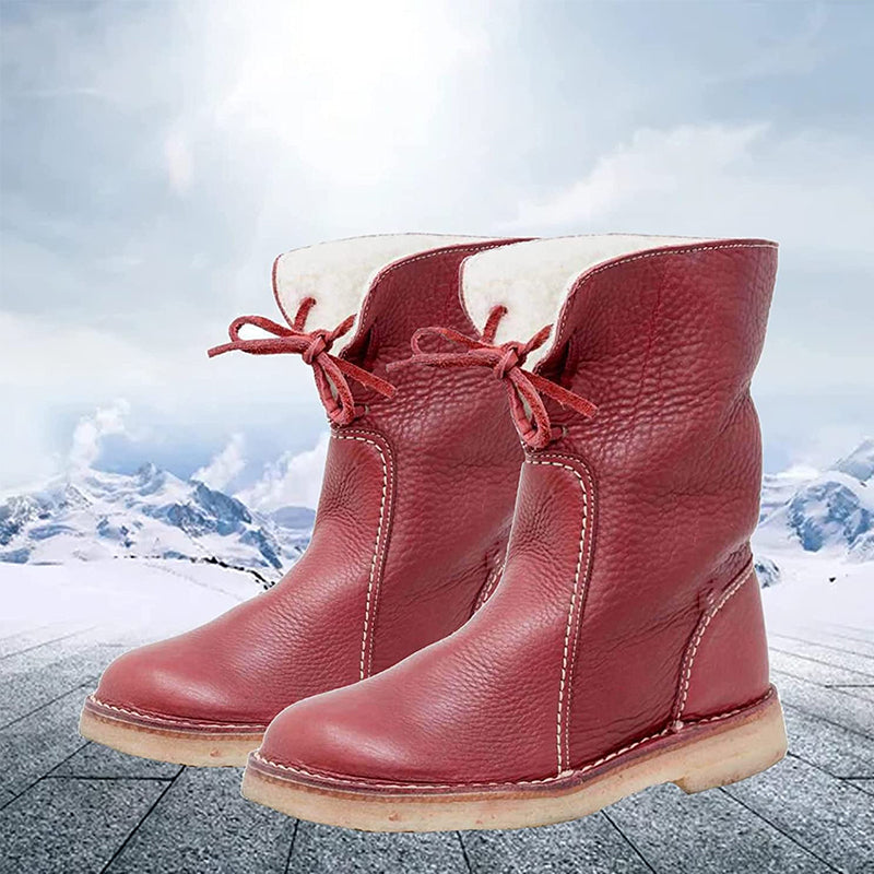 Women's Vintage Buttery Soft Waterproof Snow Wool Lining Boots