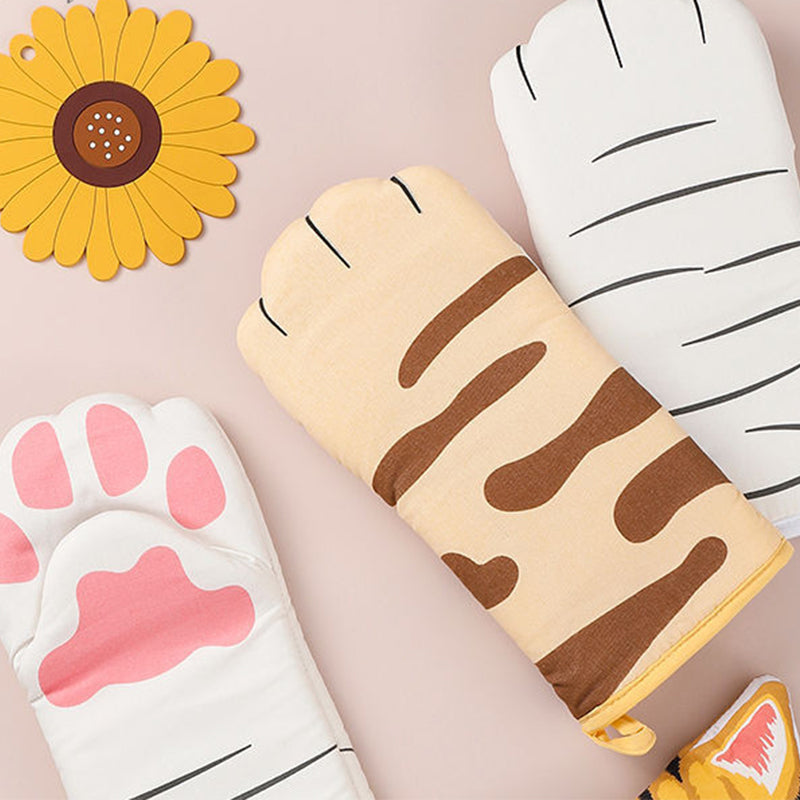 Cute Cat Paw Oven Mitts Gloves