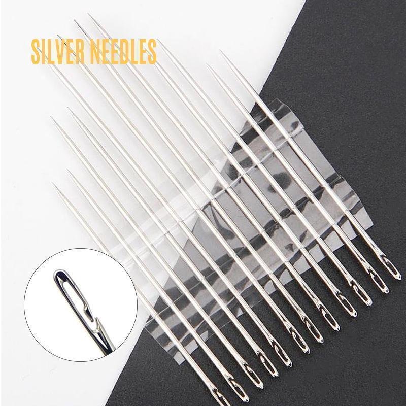 Self-threading Sewing Needles