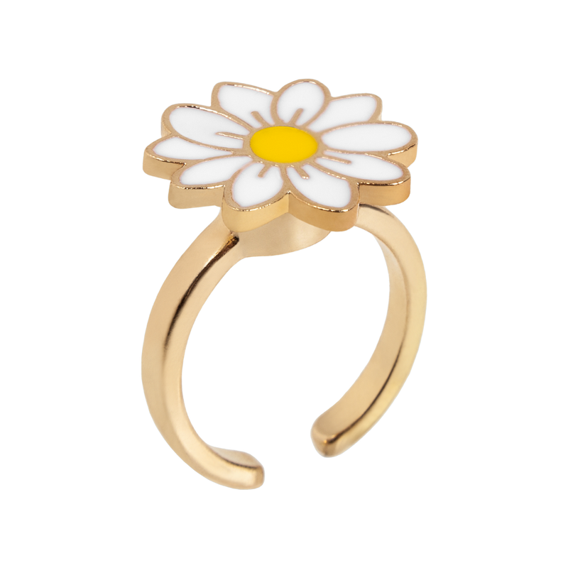 Daisy Spinner Ring, Stress Relief Ring, Fidget Anxiety Ring