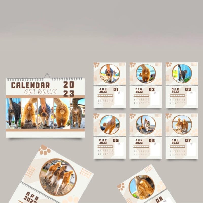 2023 Funny Pets Calendar - Pissed-Off Cats & Cat's Butt & Dogs Pooping