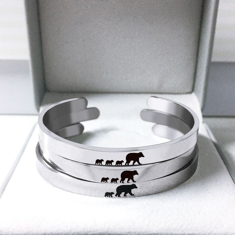 Mama Bear Bracelet Cuff Bangle