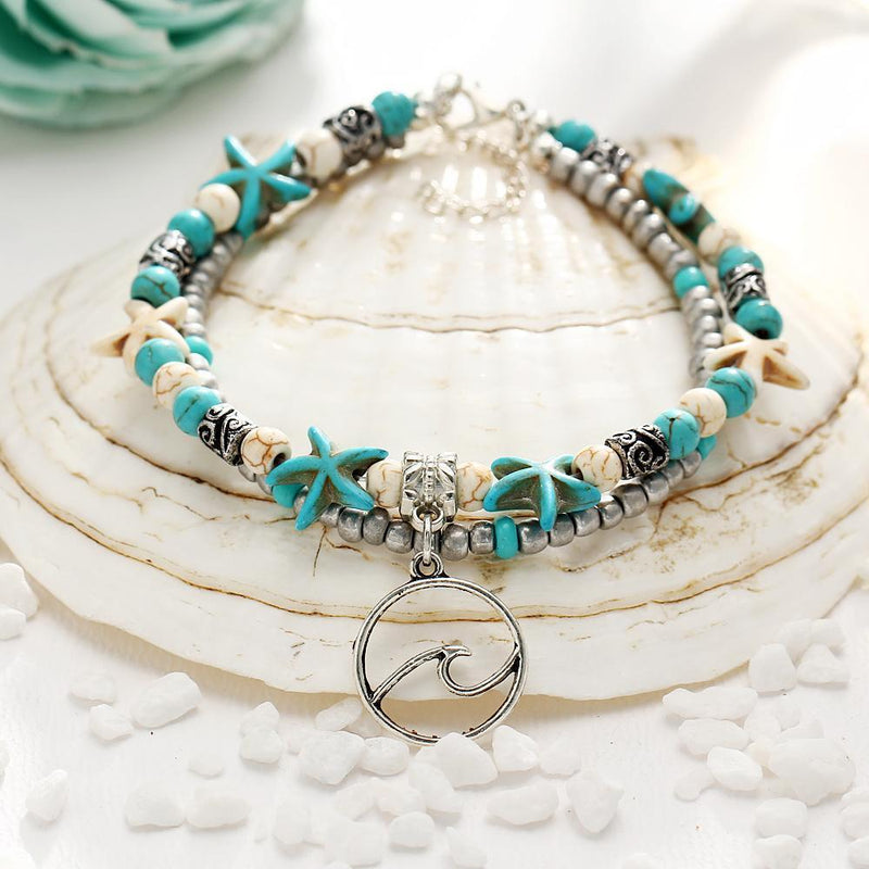 Summer Beach Ocean Wave Anklet