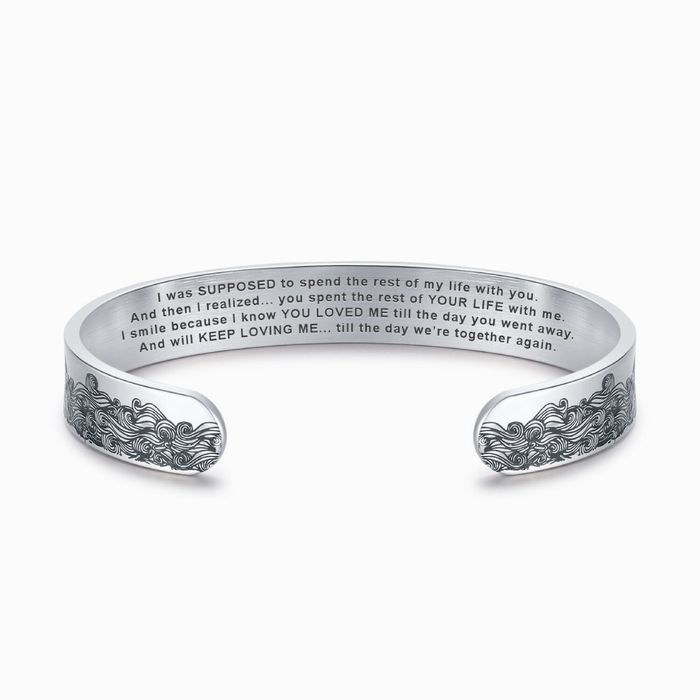 To My Husband In Heaven Memorial Wave Bracelet