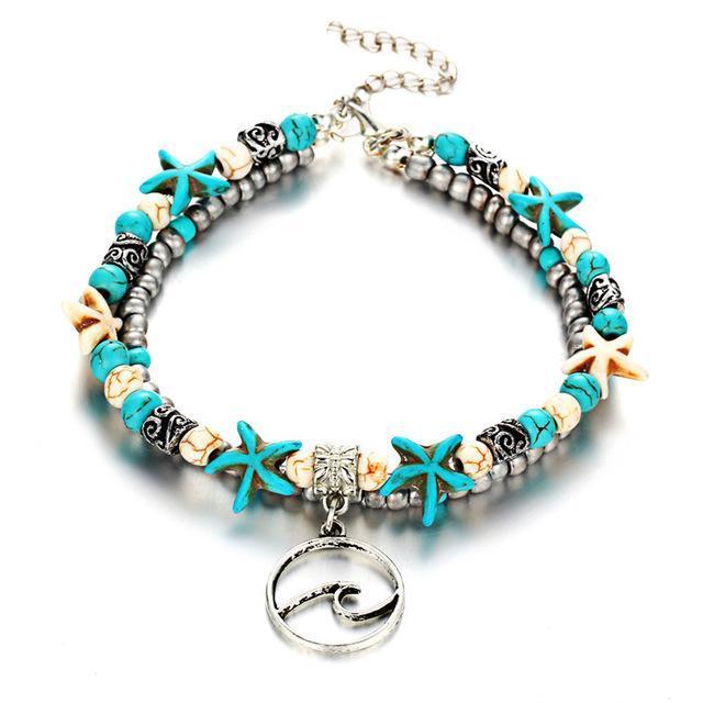 Summer Beach Ocean Wave Anklet