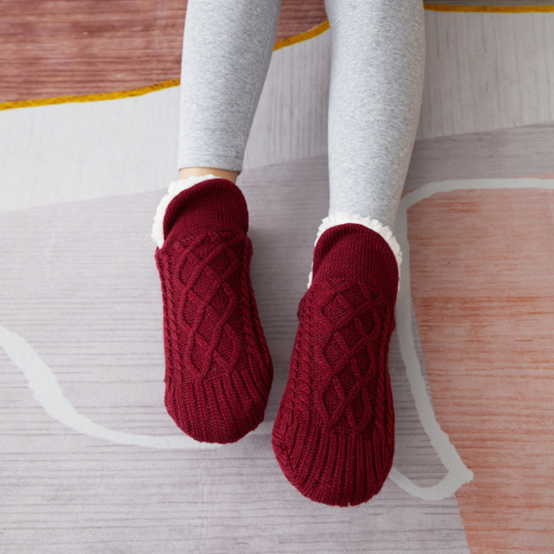 Winter Warm V-mouth Fluffy Slipper Socks Unisex