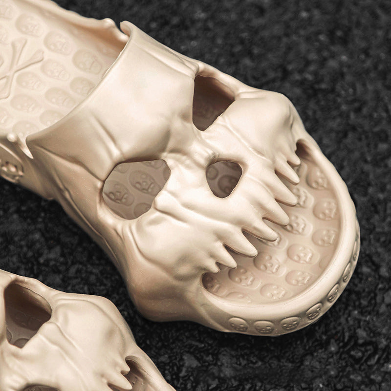 Skull Design Single Band Slippers for Men