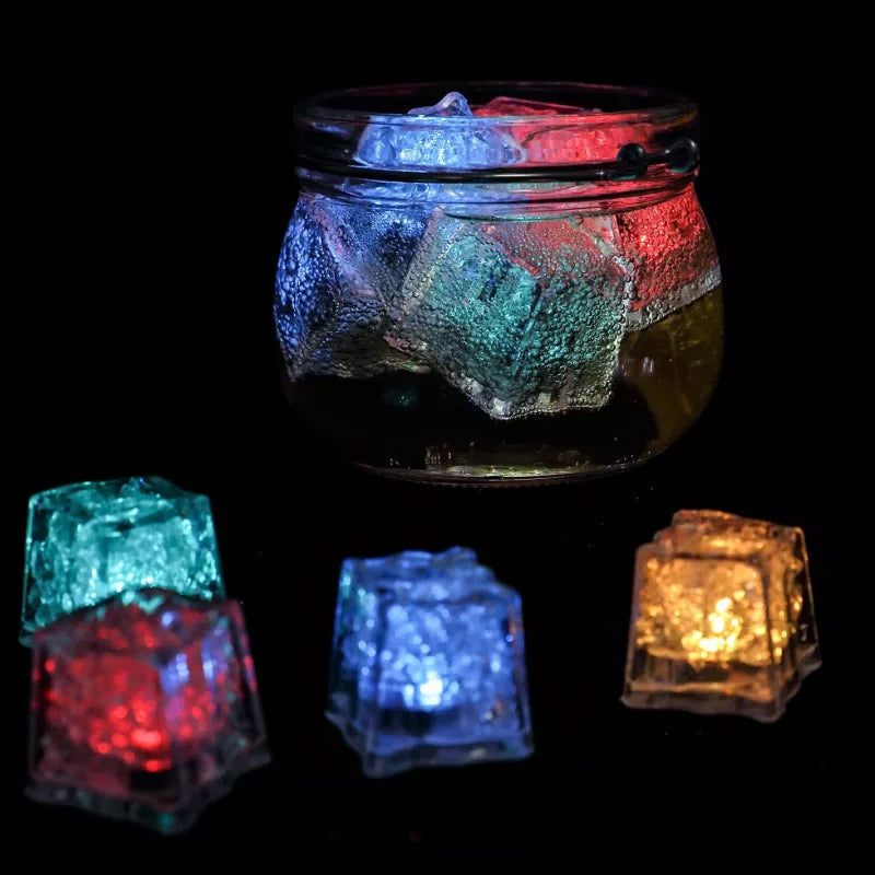 🧊12pcs Water Activated Led Ice Cubes, Multicolour Decoration LED Ice Cubes Light