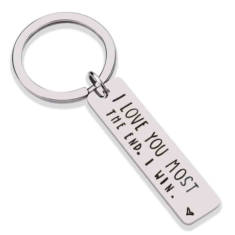 "I Love You More The End I Win" Funny Gift Keychain🎁- Gift for him/her💖