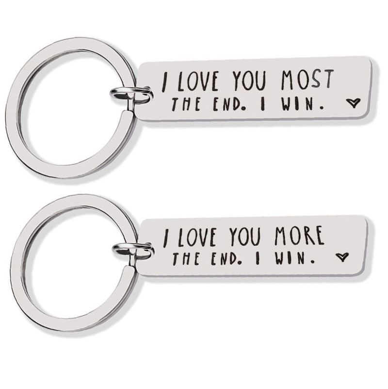 "I Love You More The End I Win" Funny Gift Keychain🎁- Gift for him/her💖