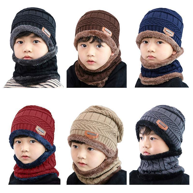 Warm Beanie Cap With Scarf Unisex