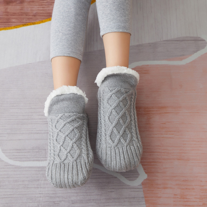 Winter Warm V-mouth Fluffy Slipper Socks Unisex