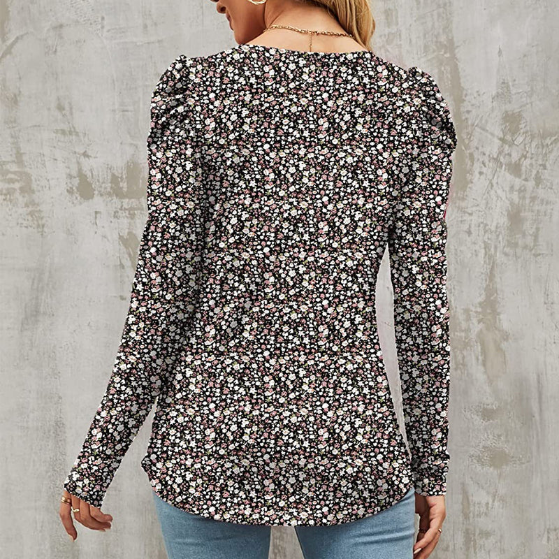 Women‘s Printed Crew Neck Belted T-shirt