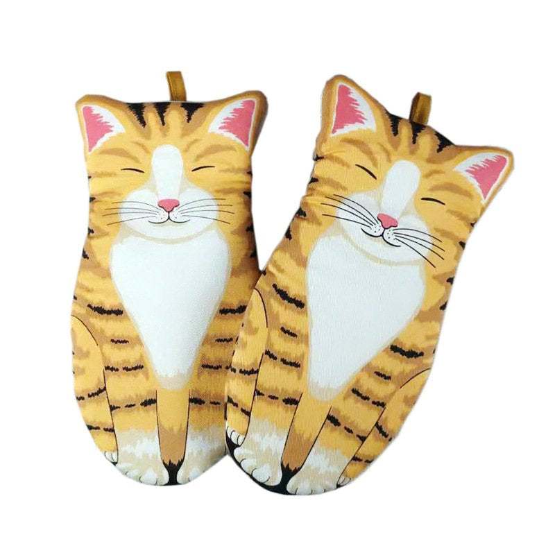 Cute Cat Paw Oven Mitts Gloves