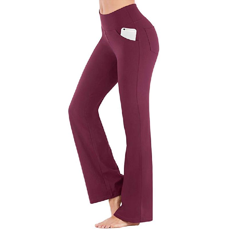 Women's High Waist and Flared Leg Ultra-Elastic Dress Soft Yoga Pants