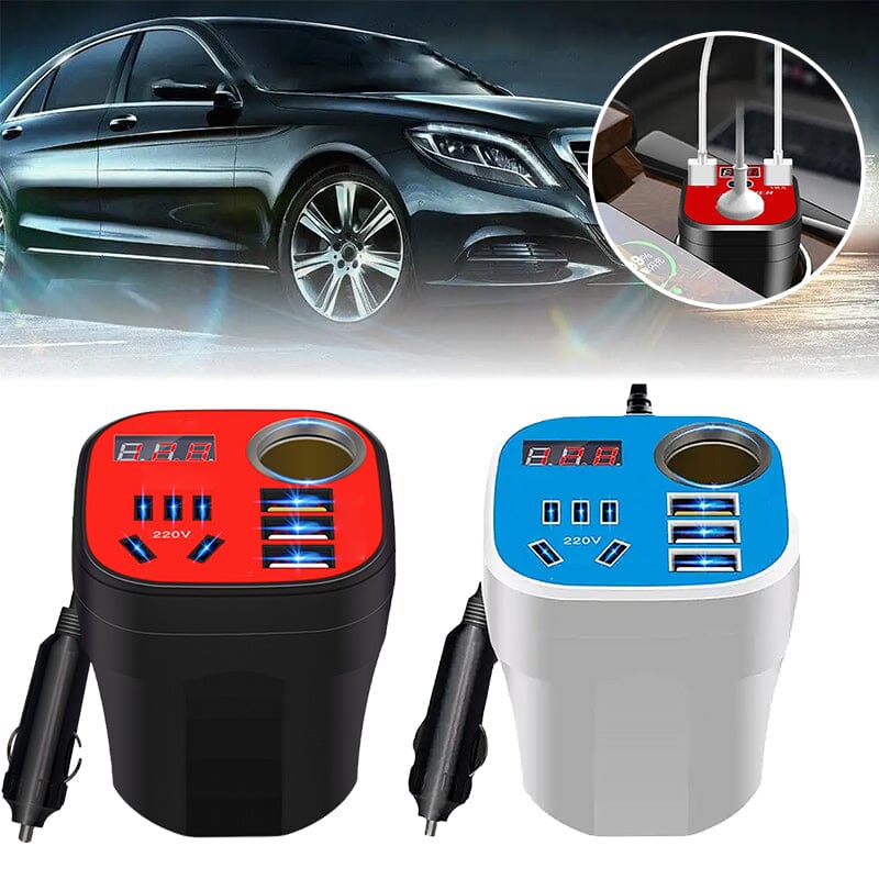 💥Car Mounted Cup Type Inverter Converter QC Charger💥