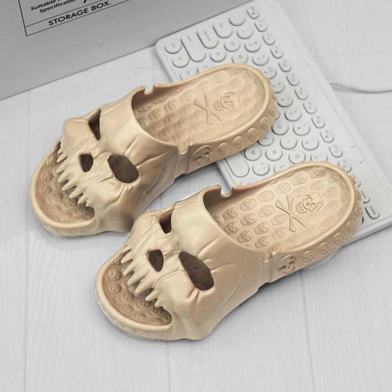 Skull Design Single Band Slippers for Men