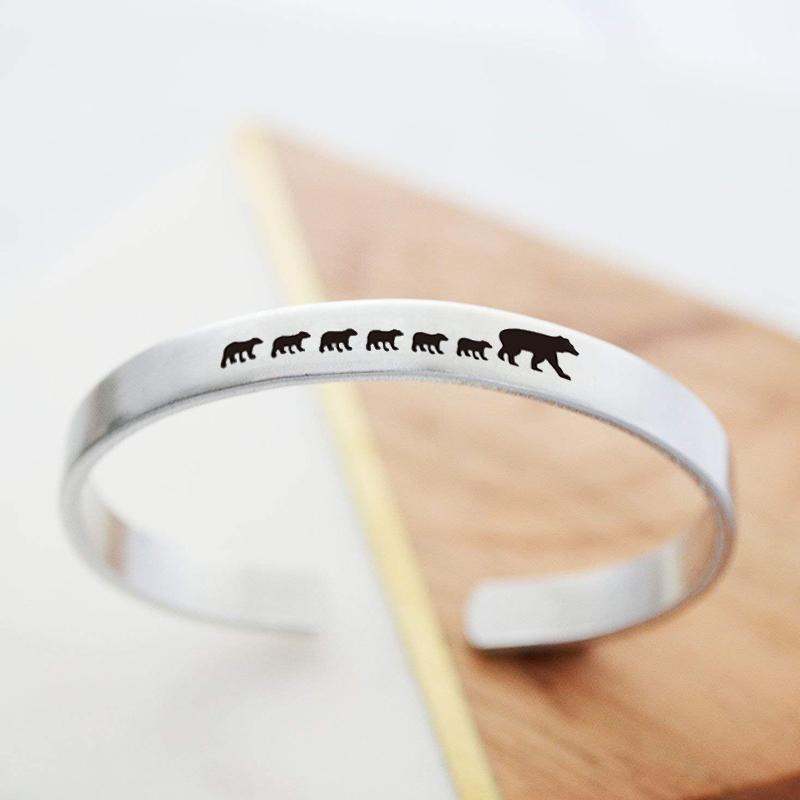 Mama Bear Bracelet Cuff Bangle