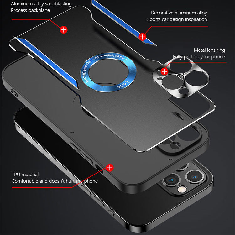 Metal Ring Fine Hole Anti-Fall Protective Shell For iPhone