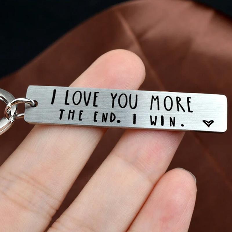 "I Love You More The End I Win" Funny Gift Keychain🎁- Gift for him/her💖