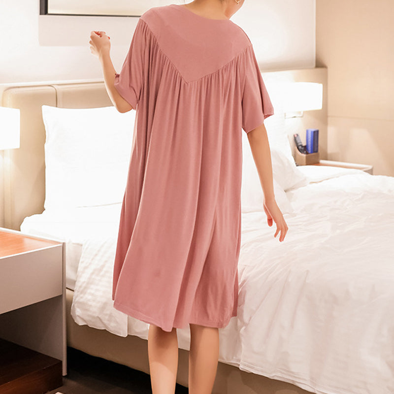 Women's Super Soft Short Sleeve Loose Plus Size Nightdress