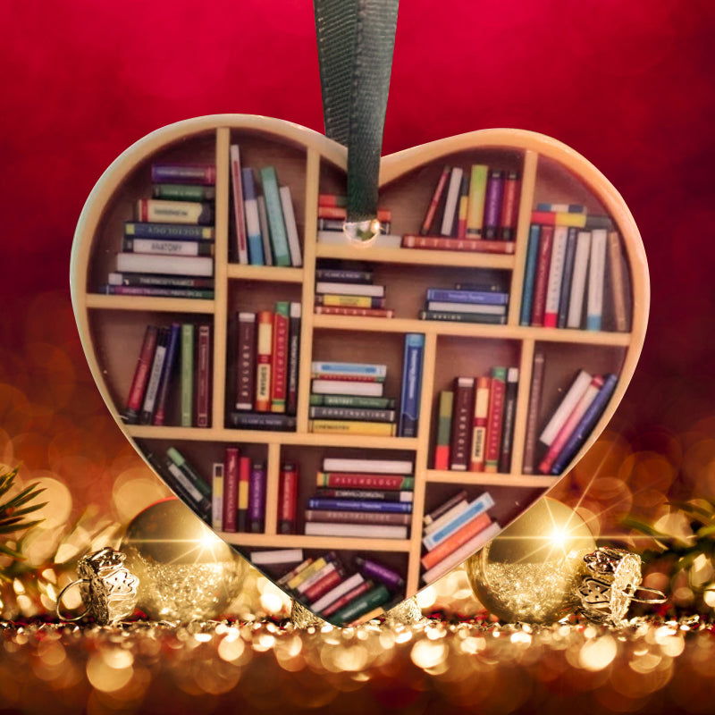 Cute Book Lovers Heart Ornament Bookshelf Decoration