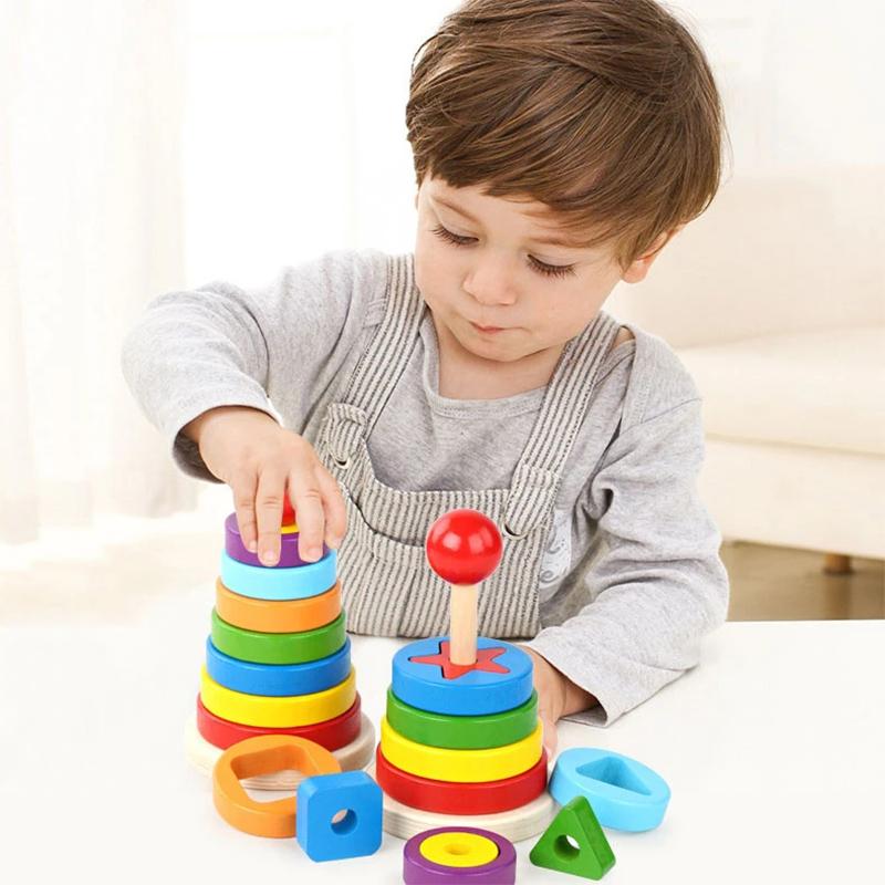 Educational Tower of Matching Building Blocks Toy | Christmas Gifts