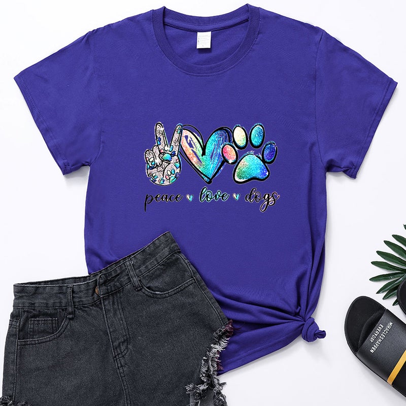 Peace, Love & Paws - CVC Short Sleeve T-Shirt for Dog Lovers